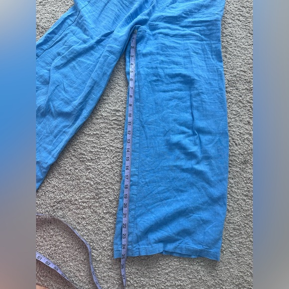 TWIK Organic Linen Wide leg Pant In Baby Blue - Picture 7 of 9